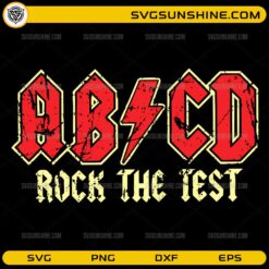 ABCD Rock The Test SVG vintage teacher student school design