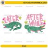 After While Crocodile and Later Alligator PNG bundle with retro alligator designs