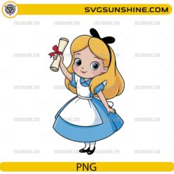 Alice Graduation PNG, Cute Wonderland Graduate PNG Digital Download