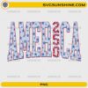 America 250 Anniversary PNG with patriotic USA stars and varsity lettering