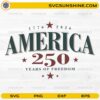 America 250 years of freedom SVG 1776 2026 patriotic design with stars
