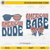 American Dude American Babe SVG patriotic couple design bundle for 4th of July
