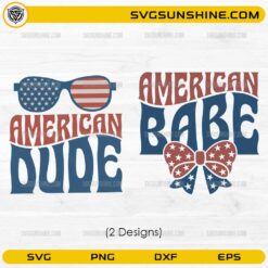 American Dude American Babe SVG patriotic couple design bundle for 4th of July