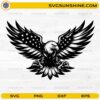 American eagle flag SVG design with patriotic bald eagle wings and stars