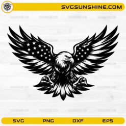 American Eagle Flag SVG | Patriotic Bald Eagle SVG Cut File PNG DXF EPS