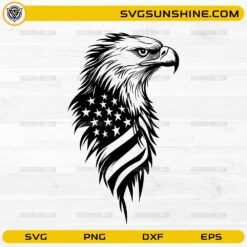 American eagle SVG with USA flag stars and stripes design