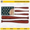 American Flag Baseball SVG with baseball bats for Cricut crafts