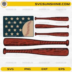 American Flag Baseball SVG with baseball bats for Cricut crafts