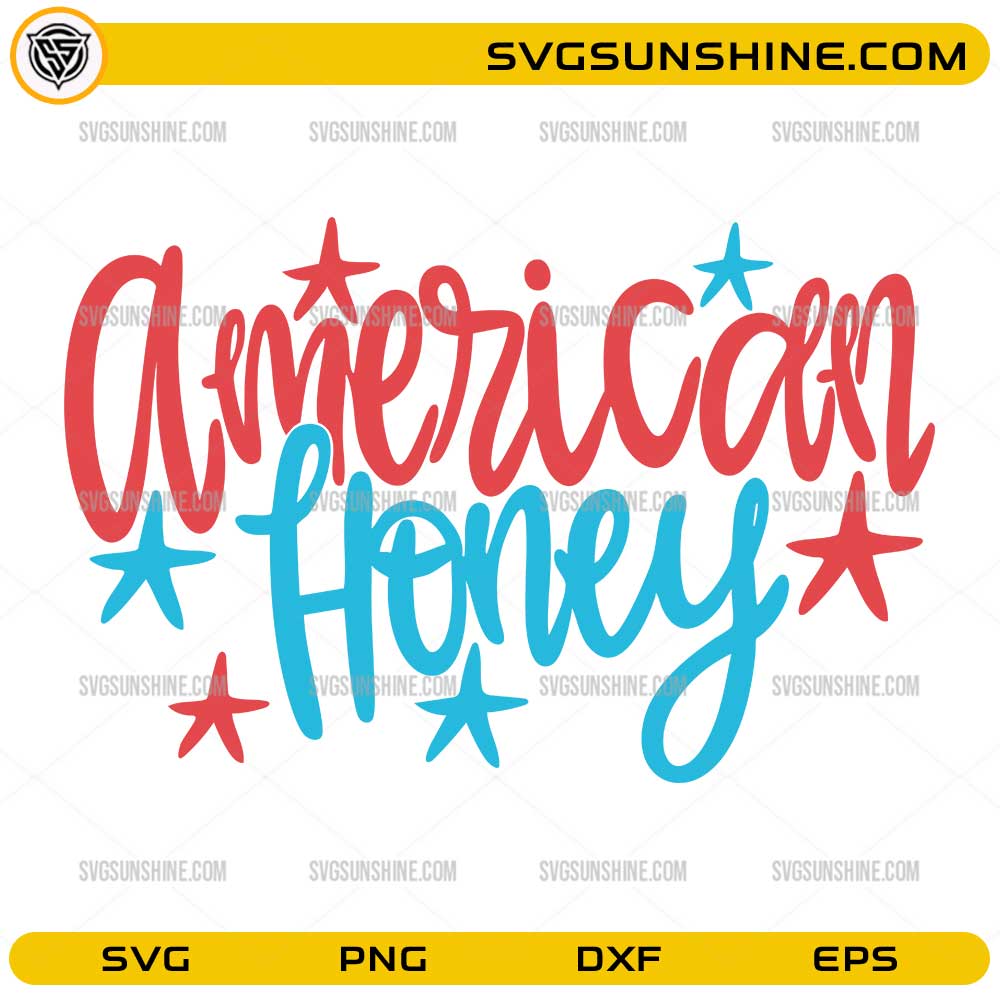 American Honey SVG patriotic red blue design for Cricut and 4th of July crafts
