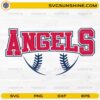 Angels Baseball SVG sports team design with baseball stitching