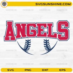 Angels Baseball SVG sports team design with baseball stitching