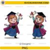 Cute Anna graduation PNG bundle with diploma and graduation cap