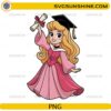 Cute Aurora Disney Princess graduation PNG holding diploma