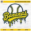 Bananas Baseball Drip SVG design with baseball graphic for Cricut and Silhouette crafting projects