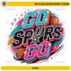 Vintage basketball PNG with neon colors and retro typography design