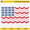 Bow Scalloped American Flag SVG Bundle with patriotic USA bow and scalloped stripe designs for Cricut and Silhouette