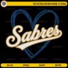 Buffalo Sabres heart SVG vintage script logo design