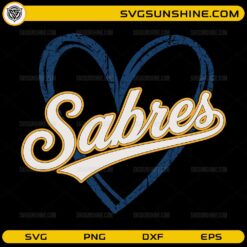 Buffalo Sabres heart SVG vintage script logo design