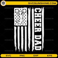 Cheer Dad SVG American Flag Cheerleader Dad Digital Design