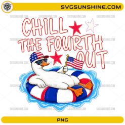 Funny patriotic duck floating with American flag PNG design
