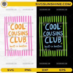 Cool Cousins Club SVG bundle with two colorful cousin shirt designs