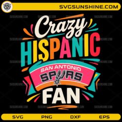 Crazy Hispanic San Antonio Spurs Fan SVG colorful basketball fan design