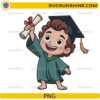 Cute graduate boy PNG cartoon graduation character holding diploma