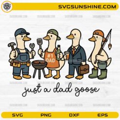 Funny dad goose PNG design for Father's Day with multiple dad roles illustration
