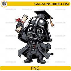 Cute dark space lord graduation PNG with diploma and graduation cap