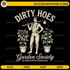 Dirty Hoes Garden Society SVG vintage gardening design