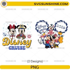 Disney Cruise 2026 PNG Bundle with Mickey Minnie family vacation cruise designs