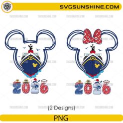 Disney Cruise 2026 PNG bundle with Mickey Minnie Goofy family vacation cruise designs