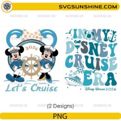 Disney Cruise 2026 PNG bundle with Let’s Cruise and Cruise Era designs