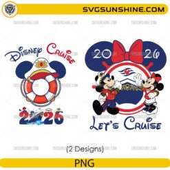 Disney Cruise 2026 PNG Bundle with Mickey Minnie Let’s Cruise vacation designs
