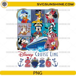 Disney Cruise Line 2026 PNG with cruise ship and nautical cartoon characters