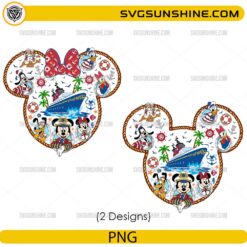 Disney Cruise Mickey Head PNG bundle with cruise ship and Disney characters