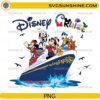 Disney Cruise PNG design with cruise ship and cartoon cruise characters