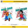 Disney Goofy and Max Goofy Rad Dad Like Dad Bundle PNG with retro 90s style Father's Day designs