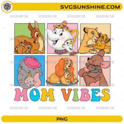 Disney Mom Vibes design with Bambi Simba Dumbo Lady and Kanga mother and baby characters