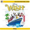 Disney Wish 2026 PNG with cruise ship and tropical nautical artwork