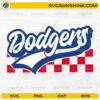Dodgers Baseball SVG with red checkered background