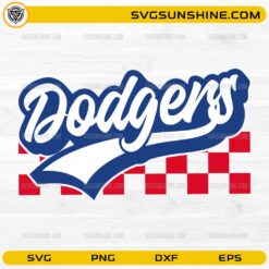 Dodgers Baseball SVG with red checkered background