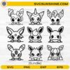Eevee Evolutions SVG bundle with cute chibi character designs for Cricut crafts