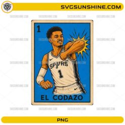 El Codazo Spurs Basketball PNG Loteria vintage card design