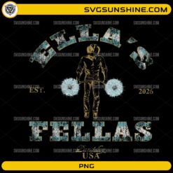 Ella’s Fellas PNG western cowboy design with vintage distressed typography