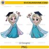 Cute Elsa graduation PNG bundle with diploma and graduation cap