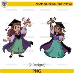 Esmeralda Graduation PNG Bundle, Princess Graduate PNG Digital Download