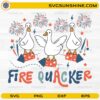 Fire Quacker SVG funny patriotic goose design for Cricut crafts