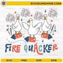 Fire Quacker SVG funny patriotic goose design for Cricut crafts