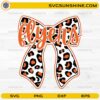 Flyers leopard bow SVG with orange black animal print design